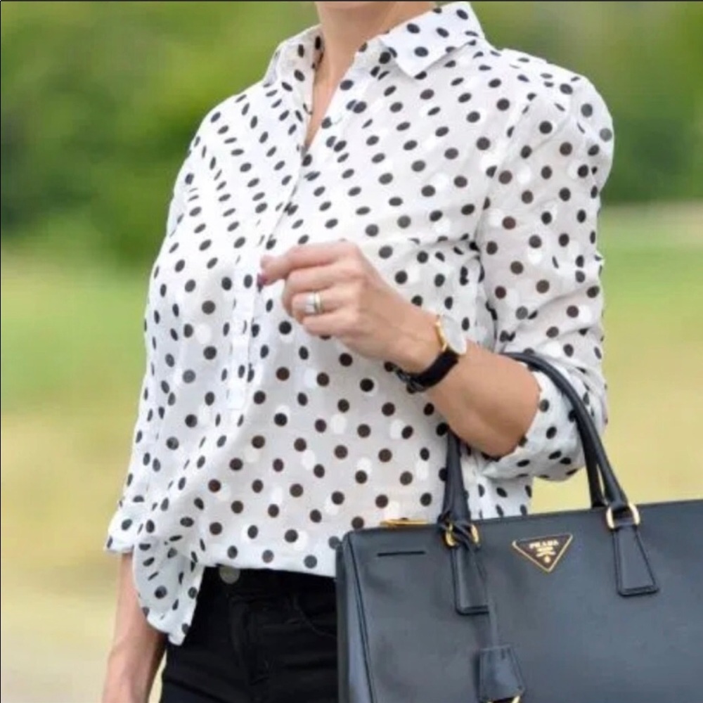 J.Crew polka dot blouse